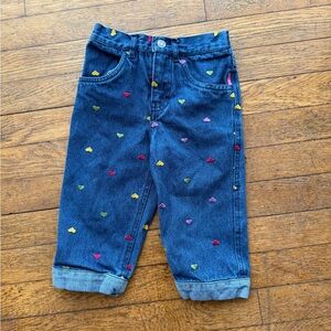 Vintage Y2K Carter's Blue Jeans with Colorful Heart Accents